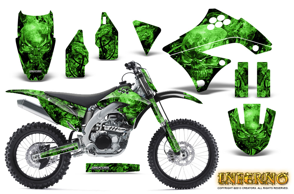 Kawasaki KX450F 09-11 Graphics Kit Inferno Green BB NP